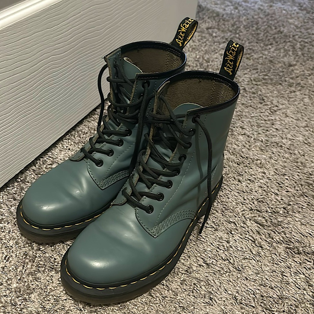 Dr. Martens 1460 Smooth Steal Grey Boots Size 7